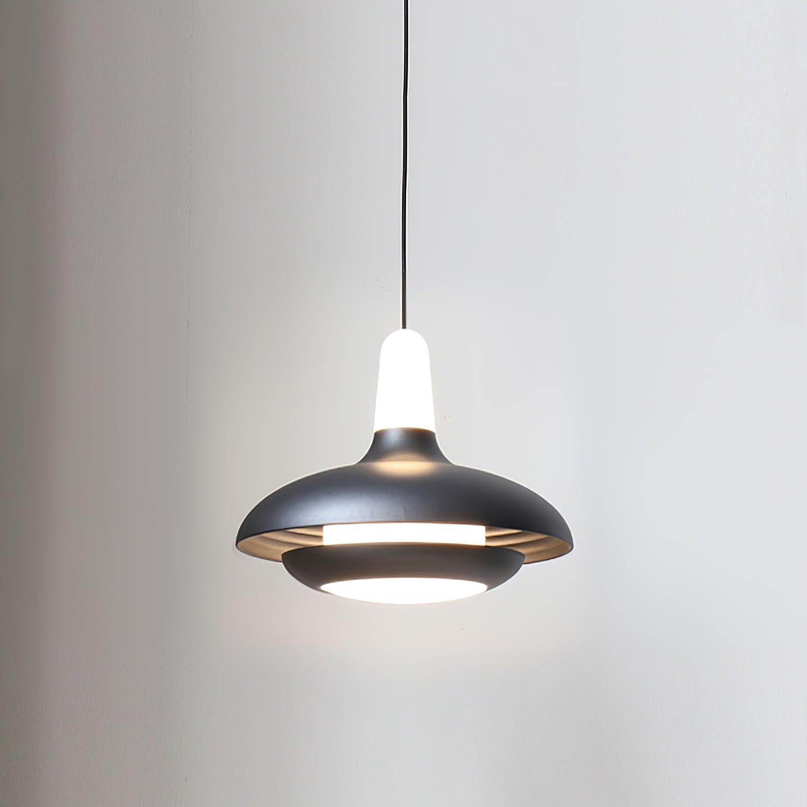 Fiji Modern Glass Elliptical Pendant Light with Integrated LED Illumination
