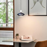 Fiji Modern Glass Elliptical Pendant Light with Integrated LED Illumination