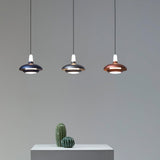 Fiji Modern Glass Elliptical Pendant Light with Integrated LED Illumination