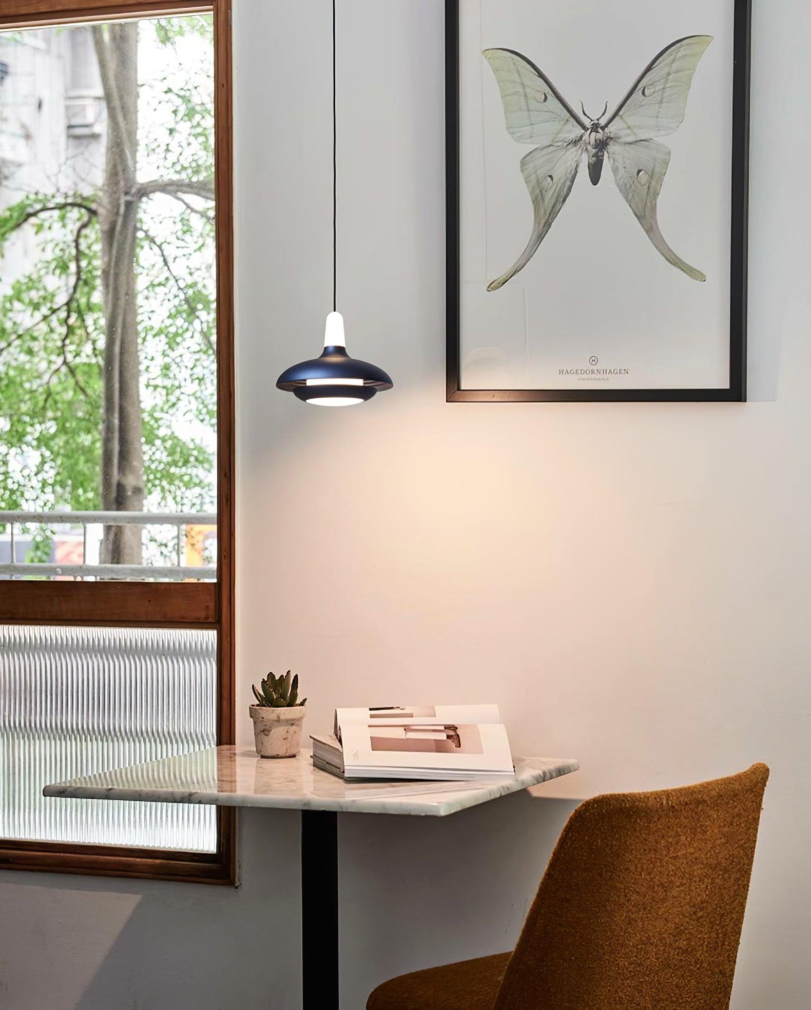 Fiji Modern Glass Elliptical Pendant Light with Integrated LED Illumination