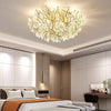 Firefly Sputnik Modern LED Flush Mount Ceiling Light Crystal and Aluminum 10 Light Chandelier