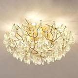 Firefly Sputnik Modern LED Flush Mount Ceiling Light Crystal and Aluminum 10 Light Chandelier