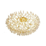 Firefly Sputnik Modern LED Flush Mount Ceiling Light Crystal and Aluminum 10 Light Chandelier