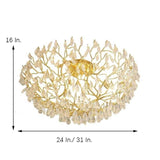 Firefly Sputnik Modern LED Flush Mount Ceiling Light Crystal and Aluminum 10 Light Chandelier