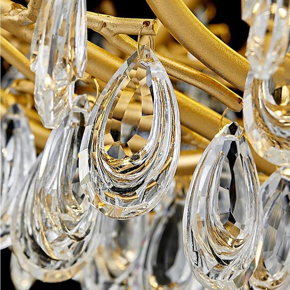 Firefly Sputnik Modern LED Flush Mount Ceiling Light Crystal and Aluminum 10 Light Chandelier