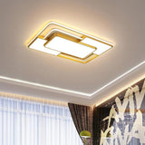 Modern Geometric Square LED Flush Mount Ceiling Light Fixture for Bedroom Living Room and Office