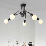 Industrial 5 Light Twisted Metal Frame Chandelier Vintage Retro Pendant Ceiling Light
