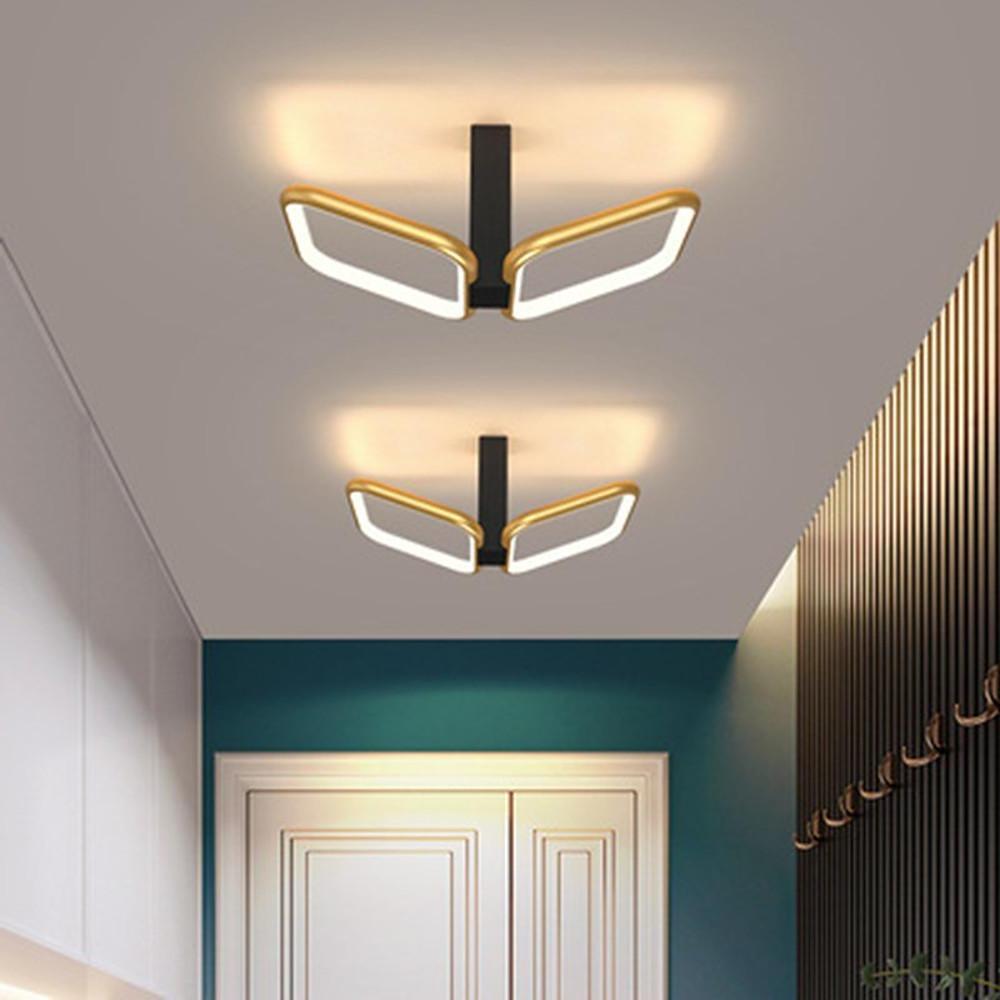 Modern Geometric Square Gold LED Flush Mount Ceiling Lamp for Contemporary Home Interiors