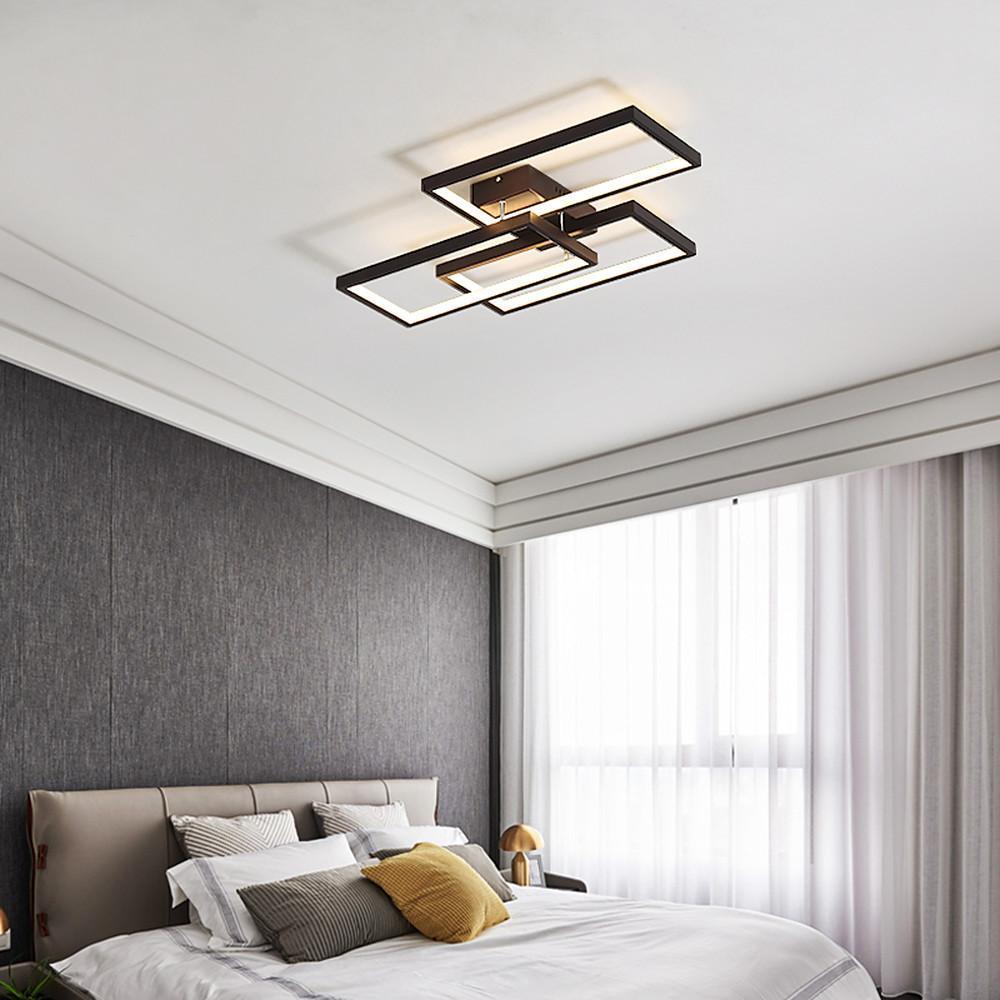 Geometric Triple Rectangle LED Flush Mount Ceiling Light Modern Indoor Fixture for Living Room