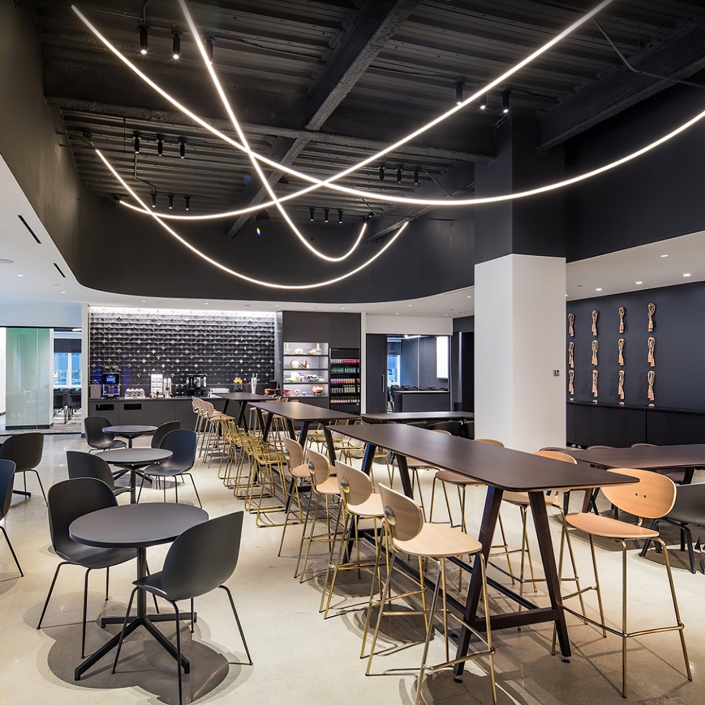 Flexible Silicone LED Curve Linear Pendant Light for Modern Interior Decor
