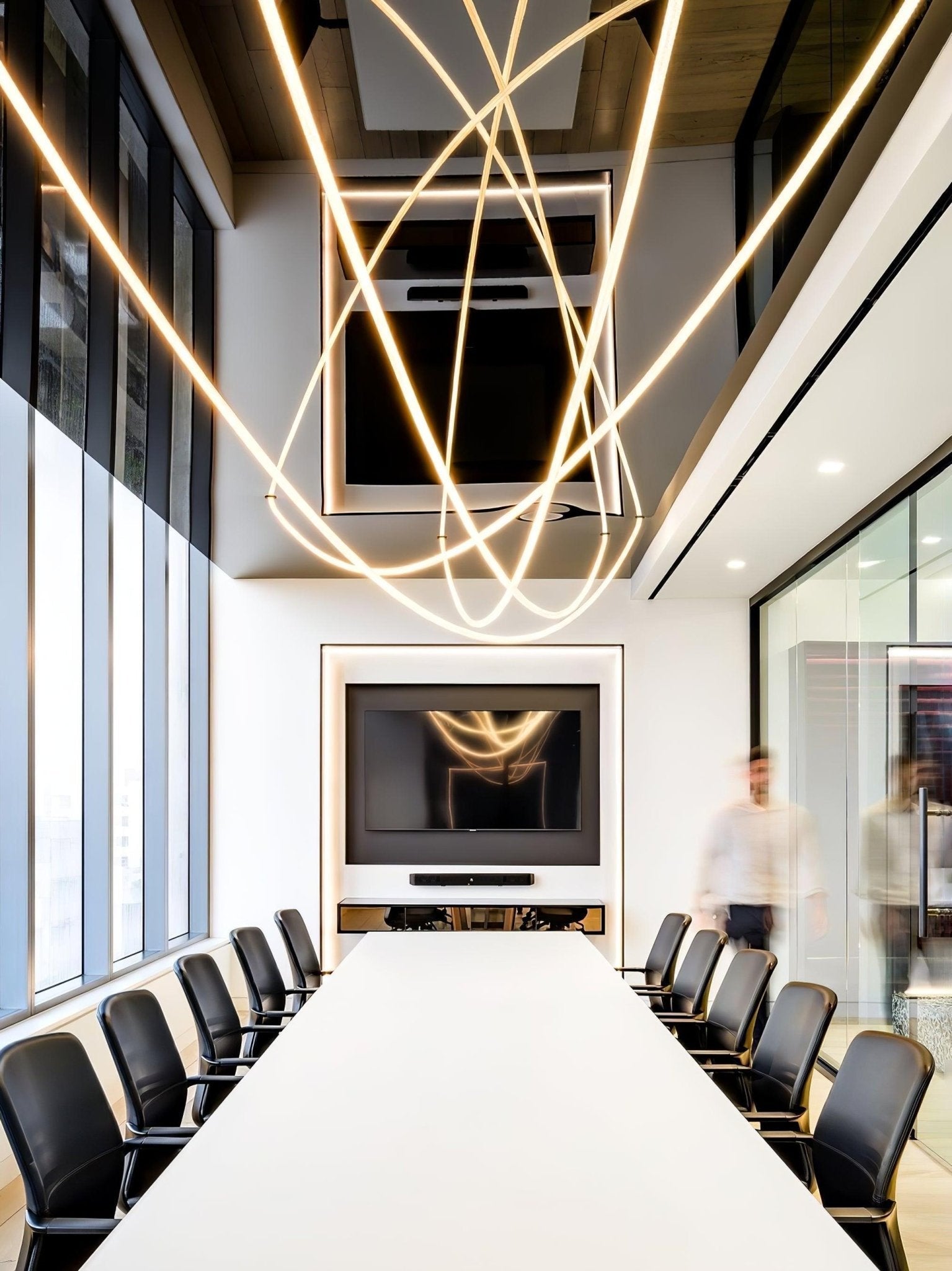Flexible Silicone LED Curve Linear Pendant Light for Modern Interior Decor