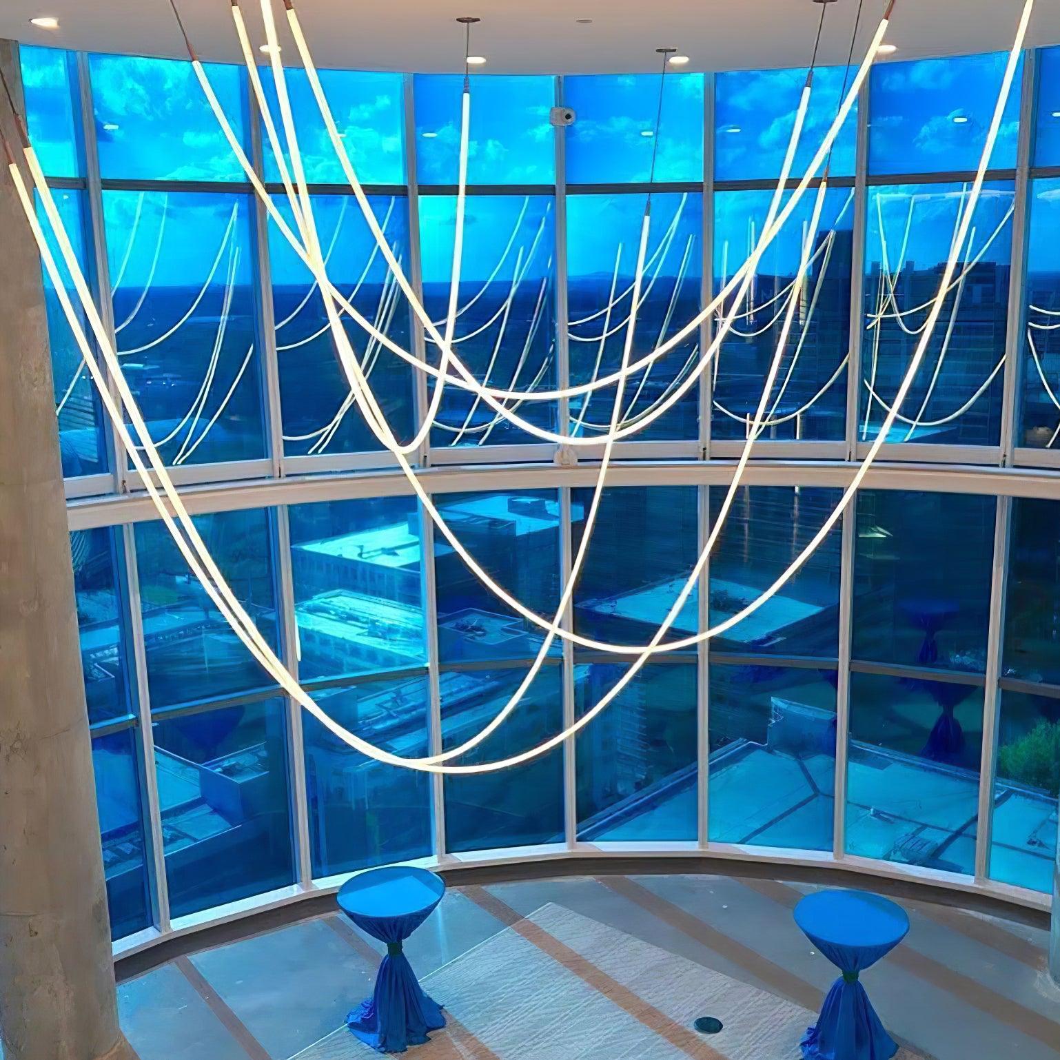 Flexible Silicone LED Curve Linear Pendant Light for Modern Interior Decor