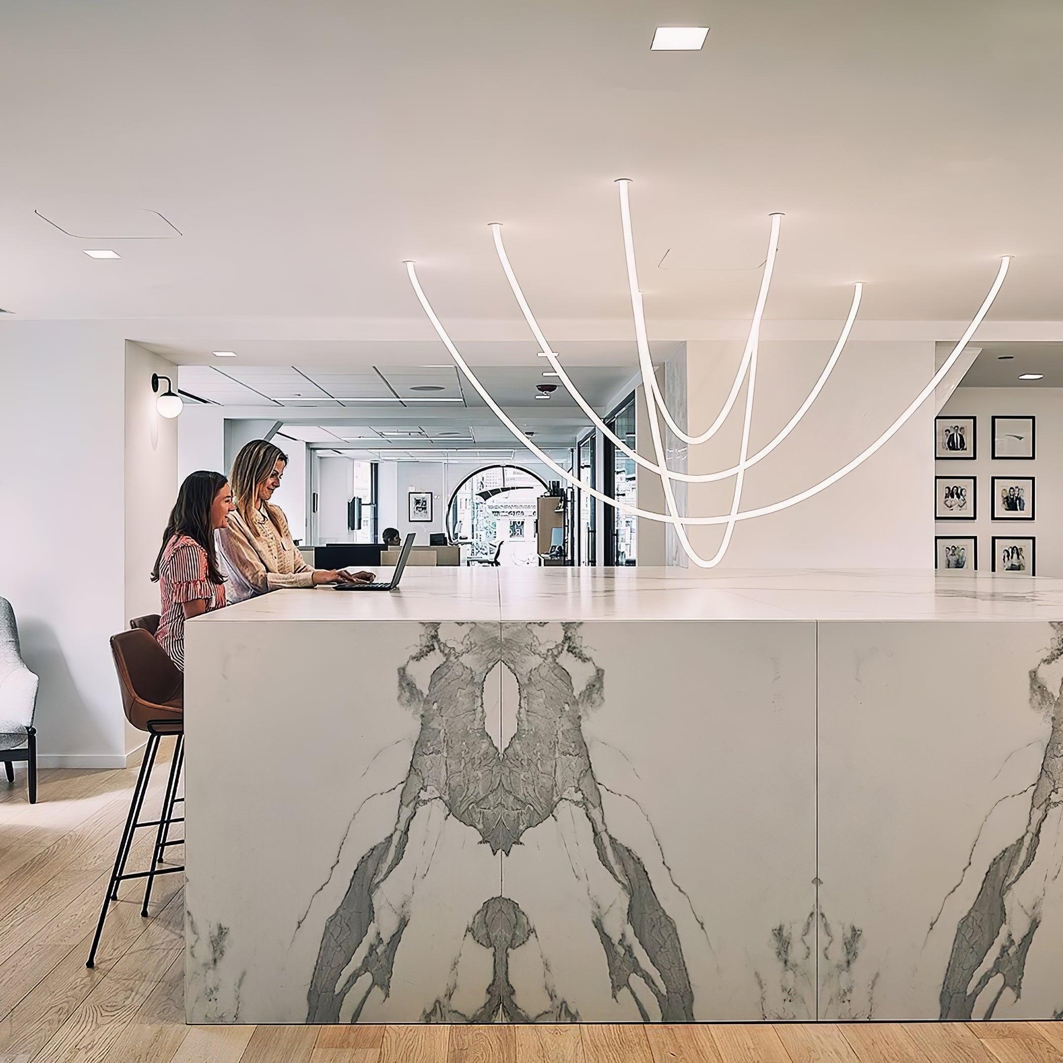 Flexible Silicone LED Curve Linear Pendant Light for Modern Interior Decor