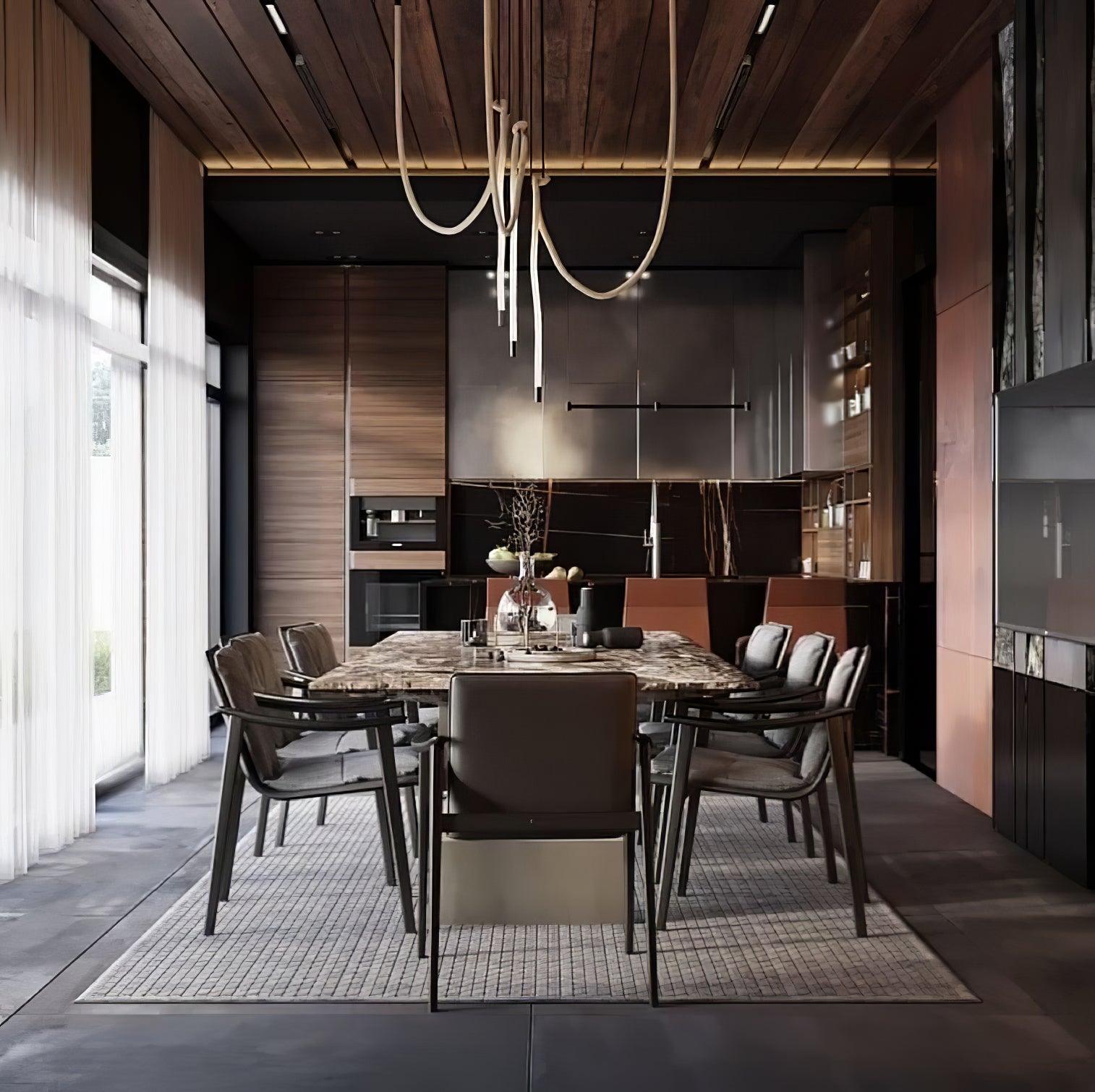 Flexible Silicone LED Curve Linear Pendant Light for Modern Interior Decor