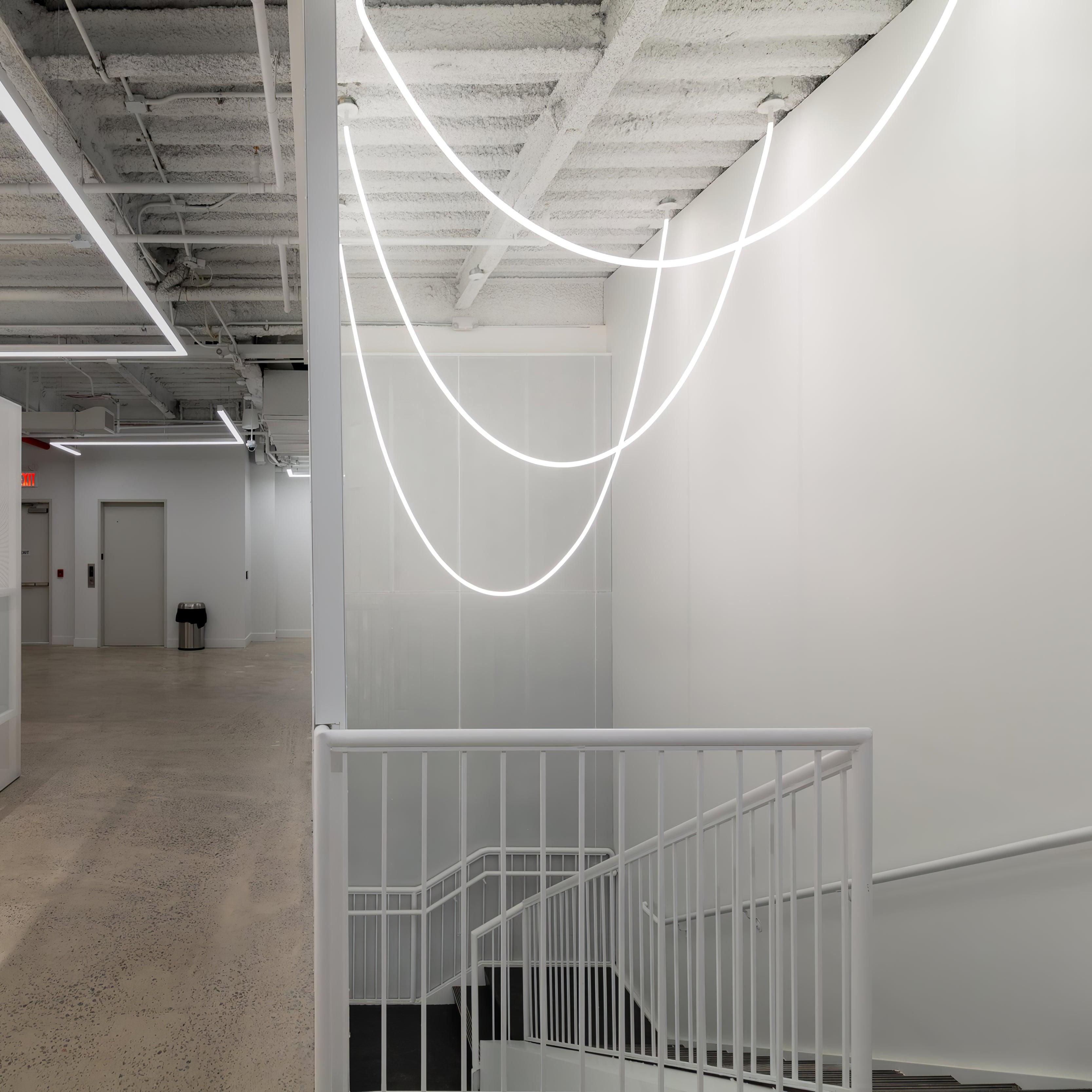 Flexible Silicone LED Curve Linear Pendant Light for Modern Interior Decor
