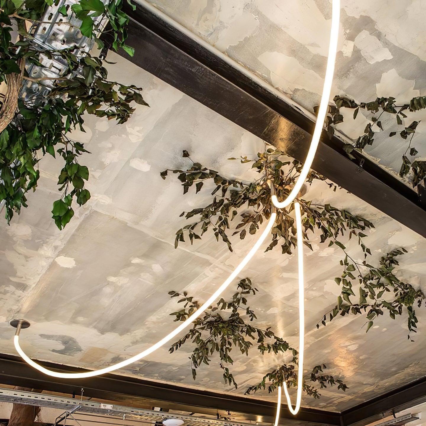Flexible Silicone LED Curve Linear Pendant Light for Modern Interior Decor