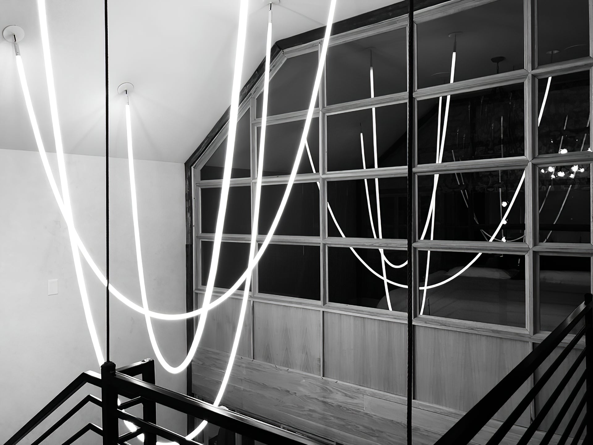 Flexible Silicone LED Curve Linear Pendant Light for Modern Interior Decor