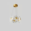 Flora Glass Petal Chandelier Modern Brass LED Pendant Light for Dining and Living Rooms
