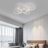Modern Geometric Overlapping Ring LED Semi Flush Mount Ceiling Light for Living Room