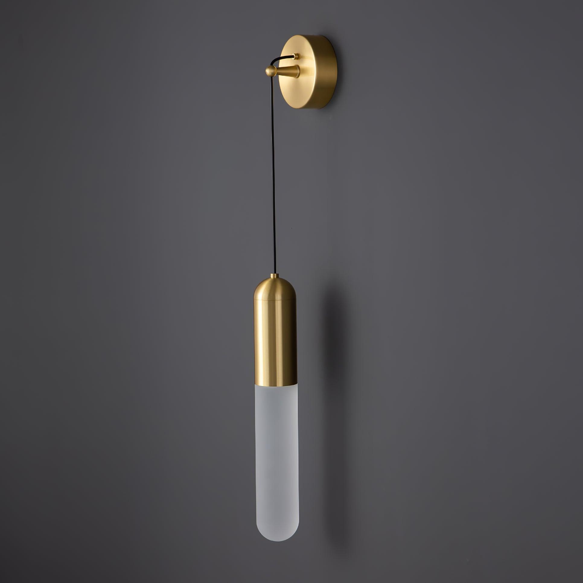 Flume Acrylic and Brass Wall Sconce Set of 2 Modern Indoor Bracket Light for Bedroom and Bathroom