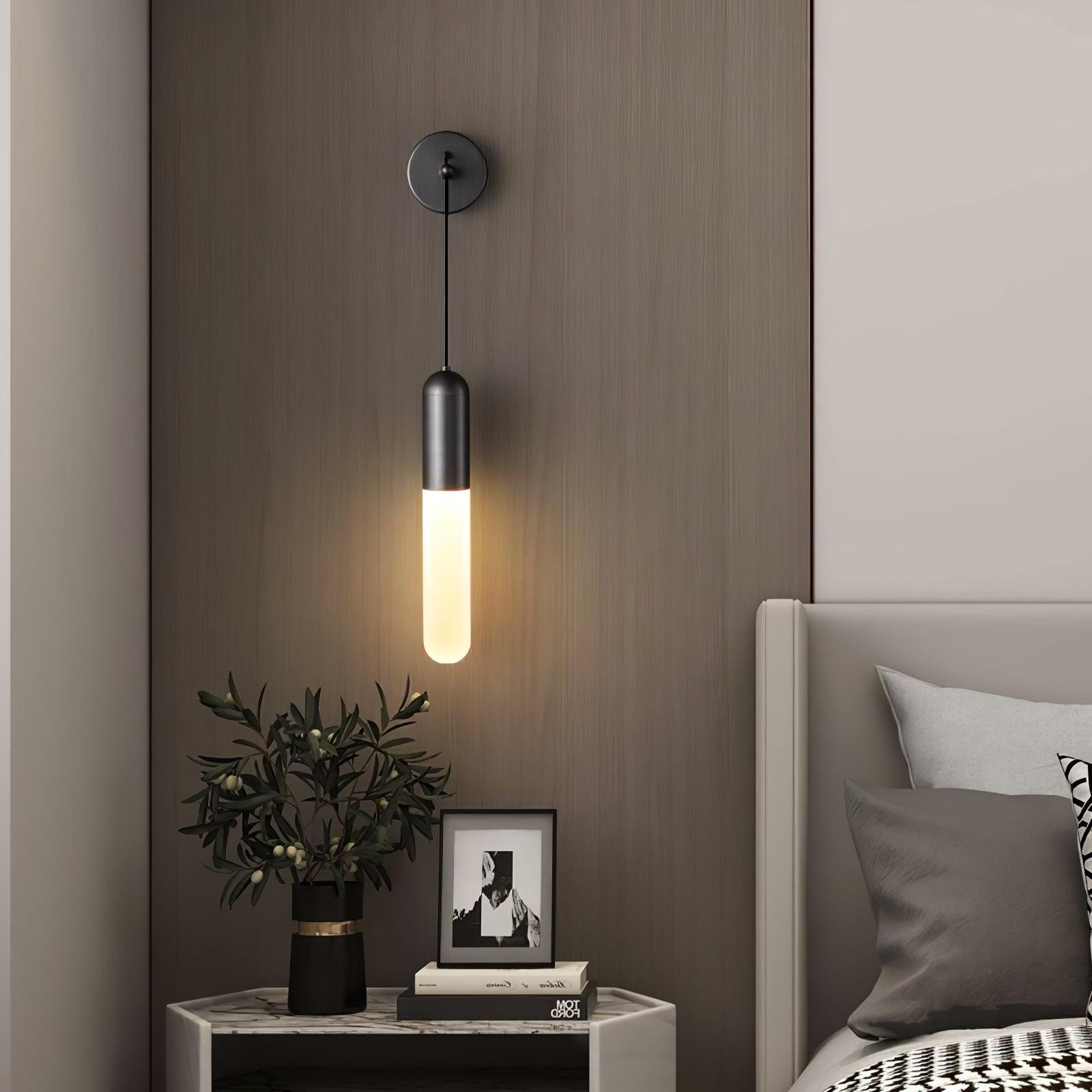 Flume Acrylic and Brass Wall Sconce Set of 2 Modern Indoor Bracket Light for Bedroom and Bathroom