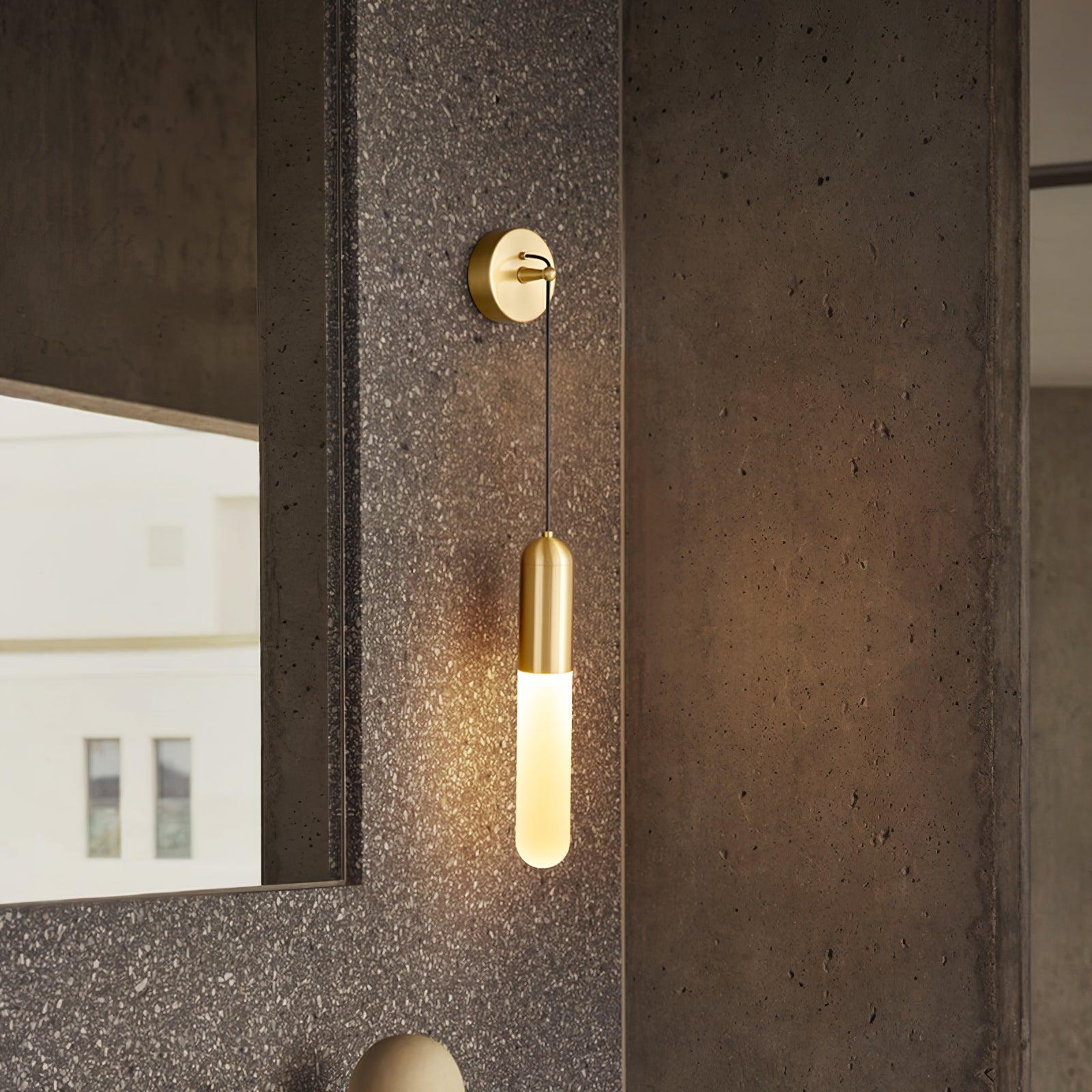 Flume Acrylic and Brass Wall Sconce Set of 2 Modern Indoor Bracket Light for Bedroom and Bathroom