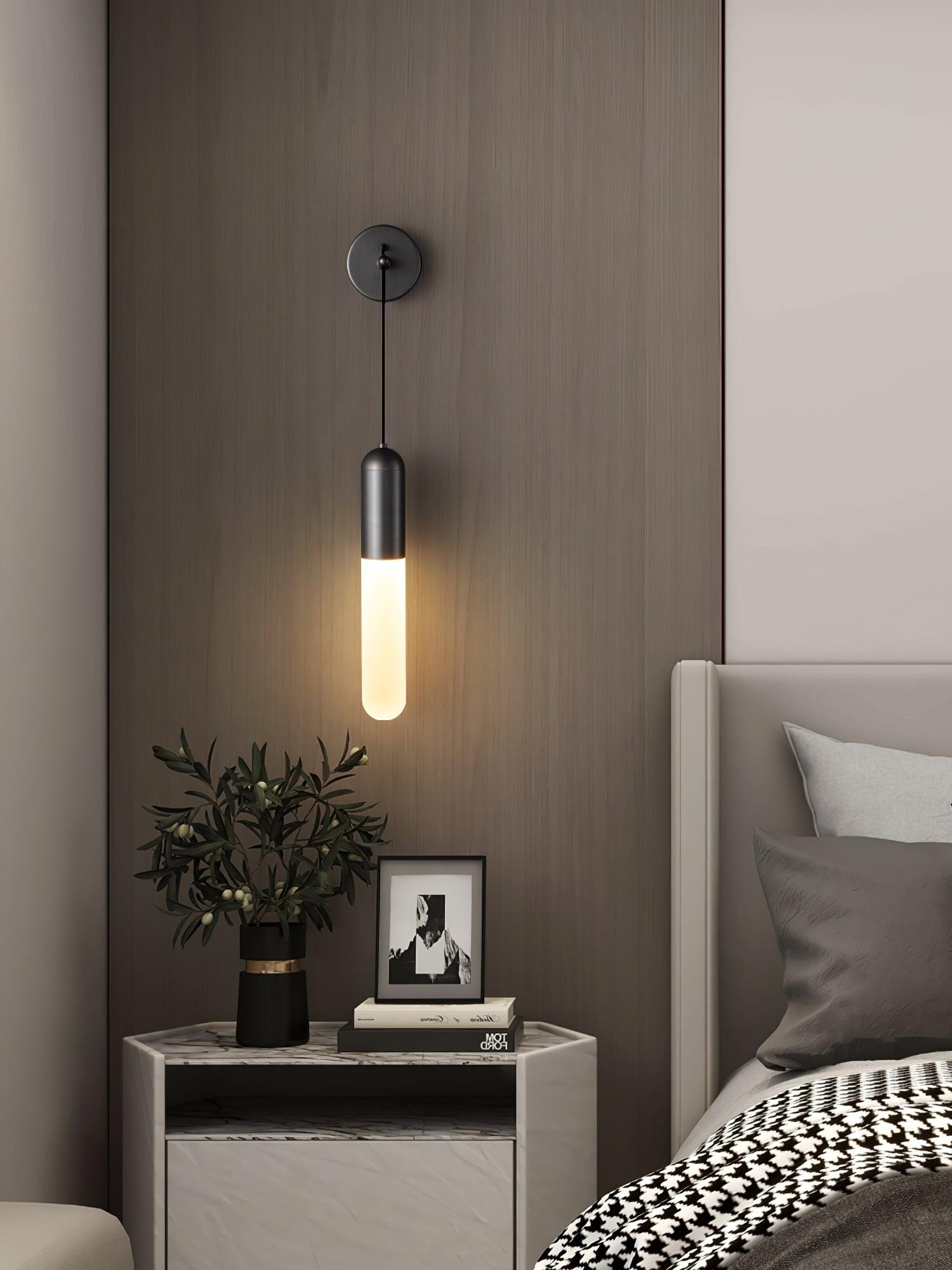 Flume Acrylic and Brass Wall Sconce Set of 2 Modern Indoor Bracket Light for Bedroom and Bathroom