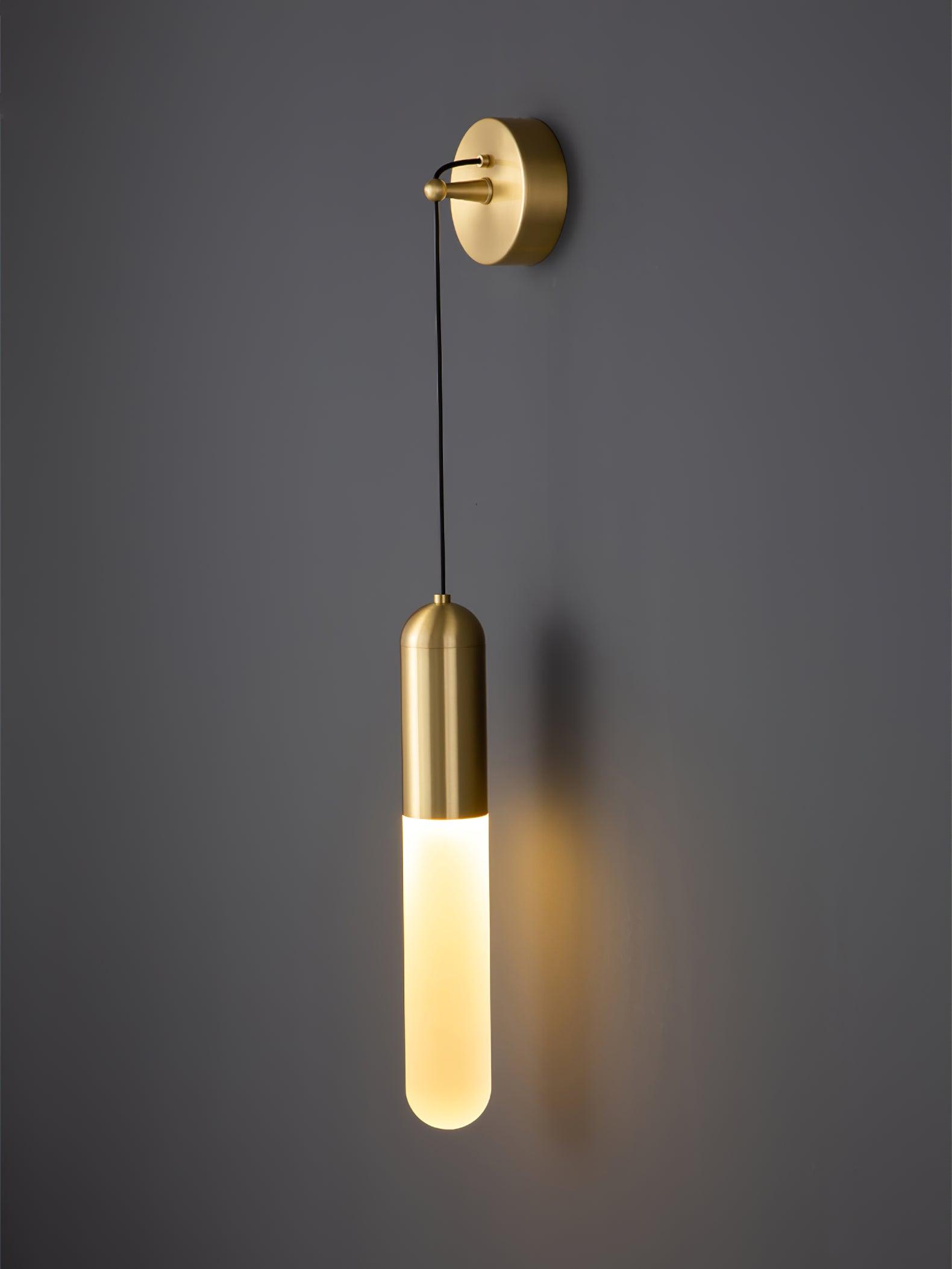 Flume Acrylic and Brass Wall Sconce Set of 2 Modern Indoor Bracket Light for Bedroom and Bathroom