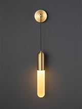 Flume Acrylic and Brass Wall Sconce Set of 2 Modern Indoor Bracket Light for Bedroom and Bathroom