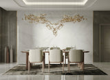 Fluttering Leaves Nature Inspired Large LED Chandelier with Amber Glass for Hotels and Living Rooms