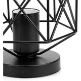 Traditional Black Metal Wire Frame Lantern Outdoor Flush Mount LED Ceiling Light
