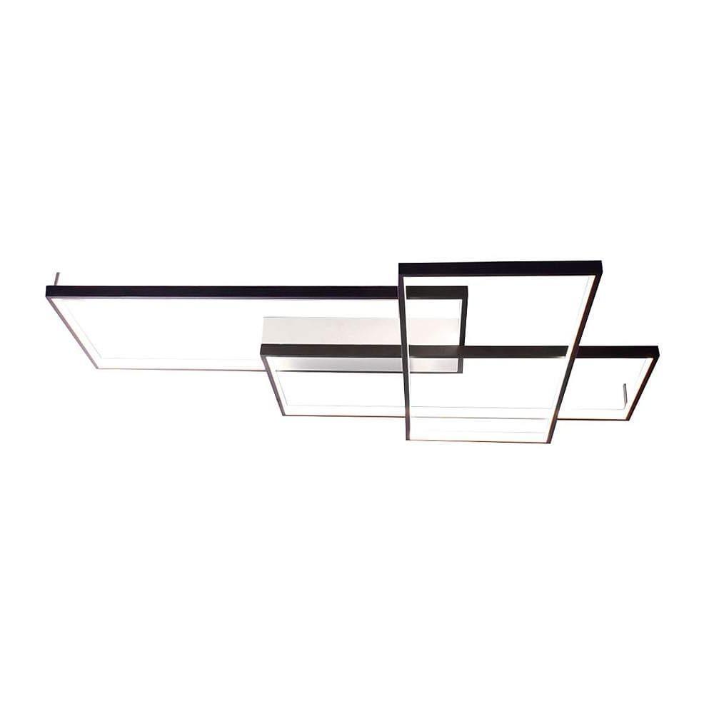 Modern Rectangular Three Tier LED Flush Mount Ceiling Light with Integrated Central Panel