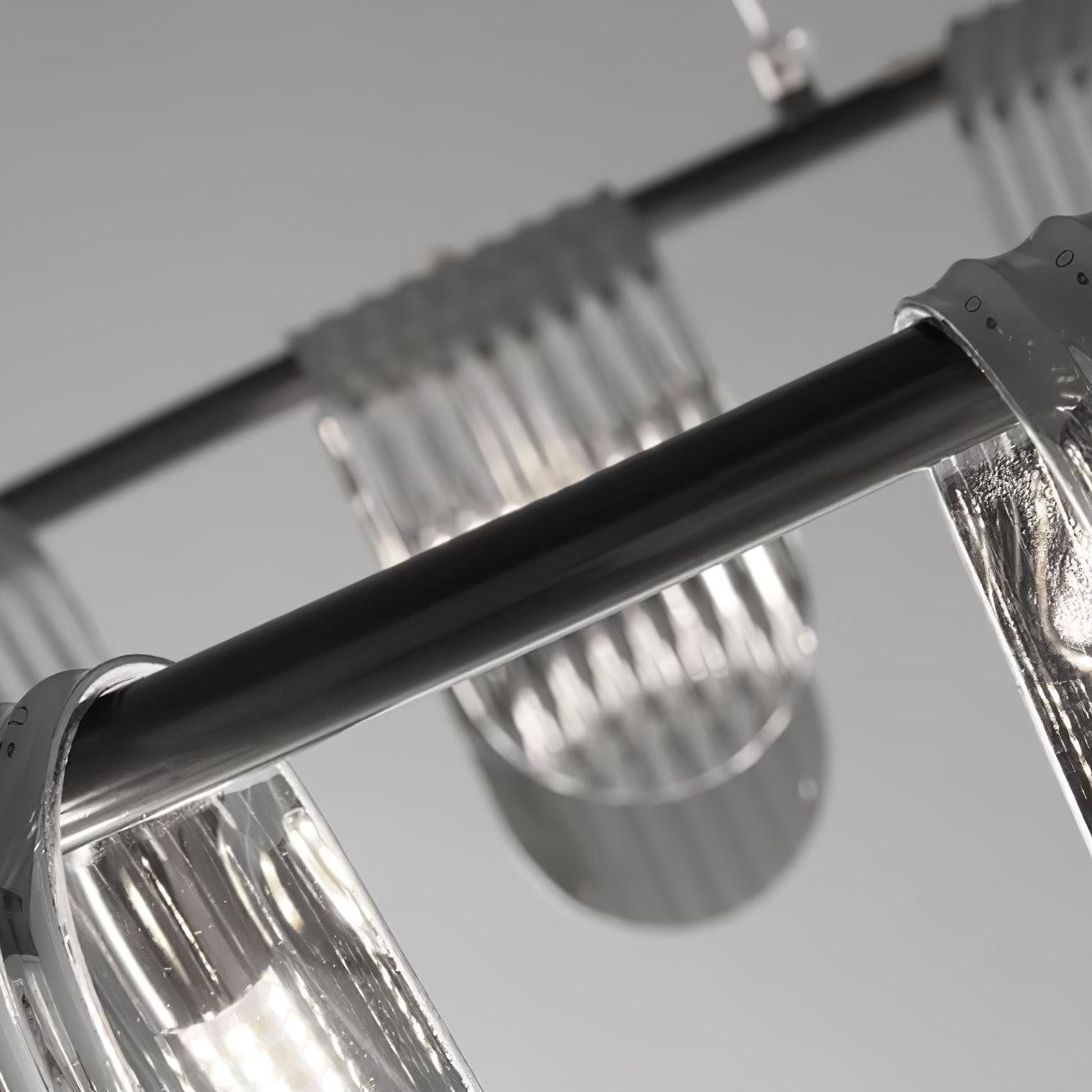 Folioles Modern Brass Gasolier Chandelier with Smoke Gray Glass Shades for Elegant Interiors