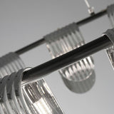 Folioles Modern Brass Gasolier Chandelier with Smoke Gray Glass Shades for Elegant Interiors