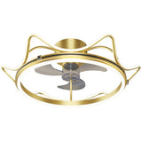 Modern Gold Crown Bladeless Ceiling Fan with LED Light for Bedroom and Living Room