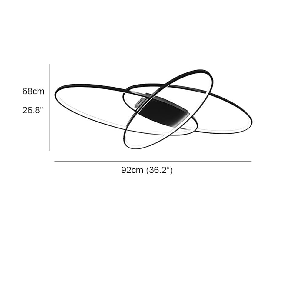 Modern LED Overlapping Oval Ceiling Light Contemporary Flush Mount Fixture