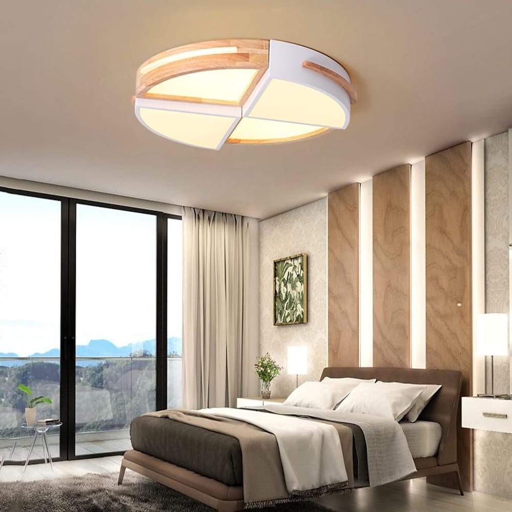 Modern Geometric Quartered Circle LED Flush Mount Ceiling Light Dimmable Lamp