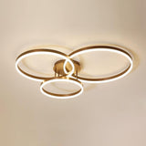Modern 3 Ring Geometric LED Flush Mount Ceiling Light Minimalist Acrylic Living Room Fixture