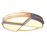 Modern Geometric Quartered Circle LED Flush Mount Ceiling Light Dimmable Lamp