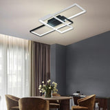 Modern Rectangular 3 Tier LED Flush Mount Ceiling Lamp Large Geometric Integrated Lighting Fixture