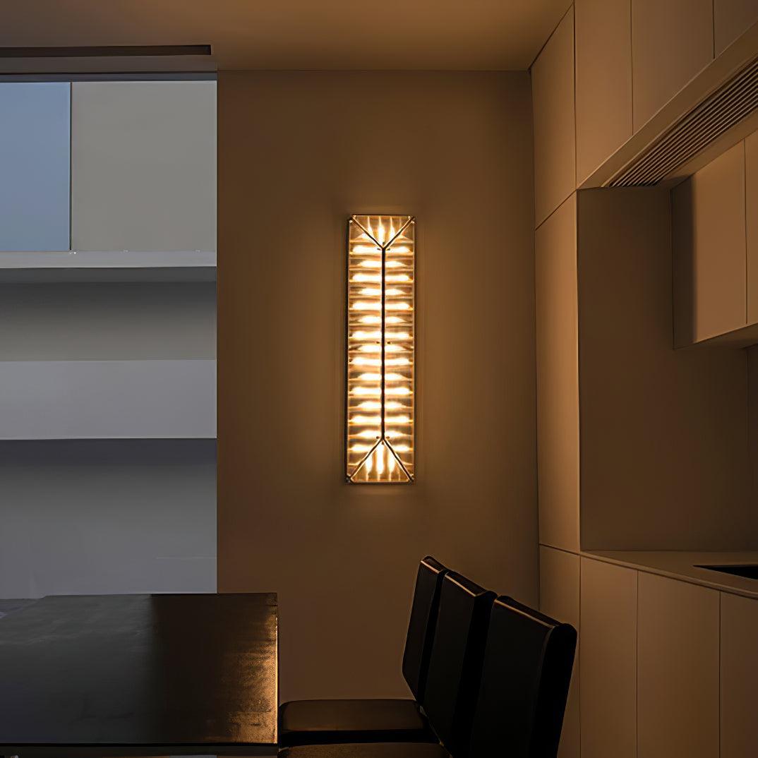 Fragment Patterned Glass LED Wall Sconce Modern Gothic Style Chrome Stainless Steel Light Fixture