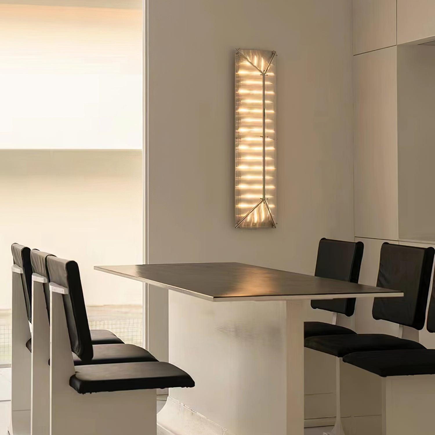 Fragment Patterned Glass LED Wall Sconce Modern Gothic Style Chrome Stainless Steel Light Fixture