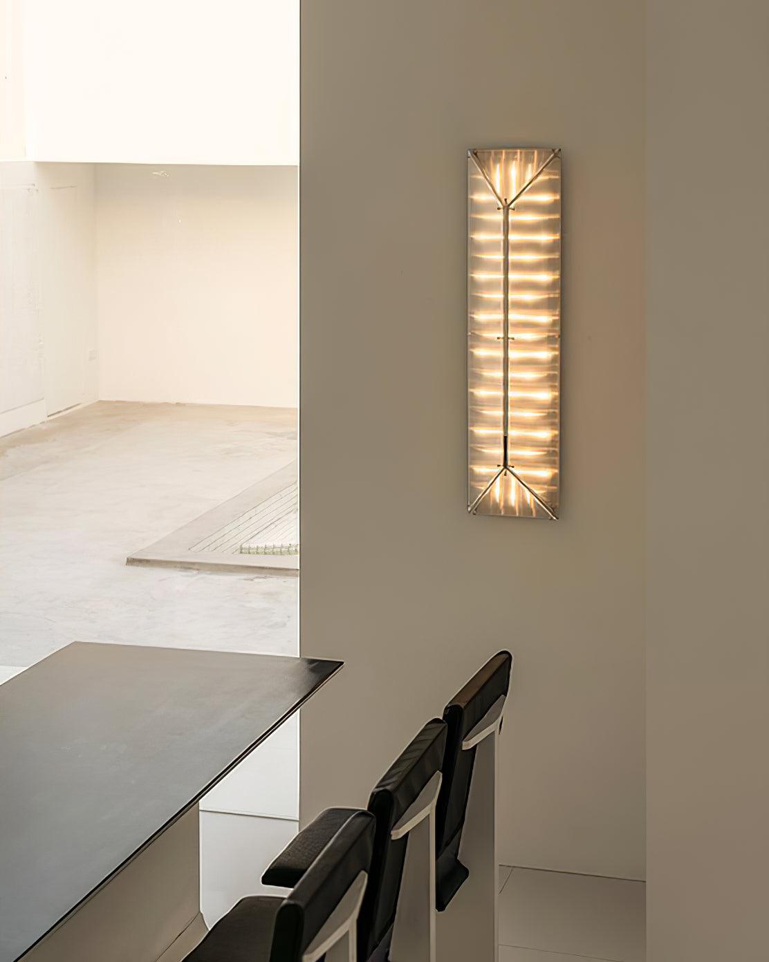 Fragment Patterned Glass LED Wall Sconce Modern Gothic Style Chrome Stainless Steel Light Fixture