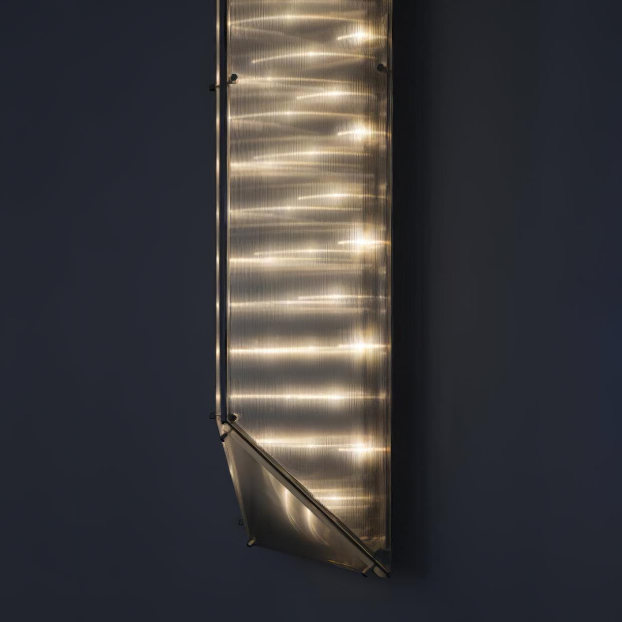 Fragment Patterned Glass LED Wall Sconce Modern Gothic Style Chrome Stainless Steel Light Fixture