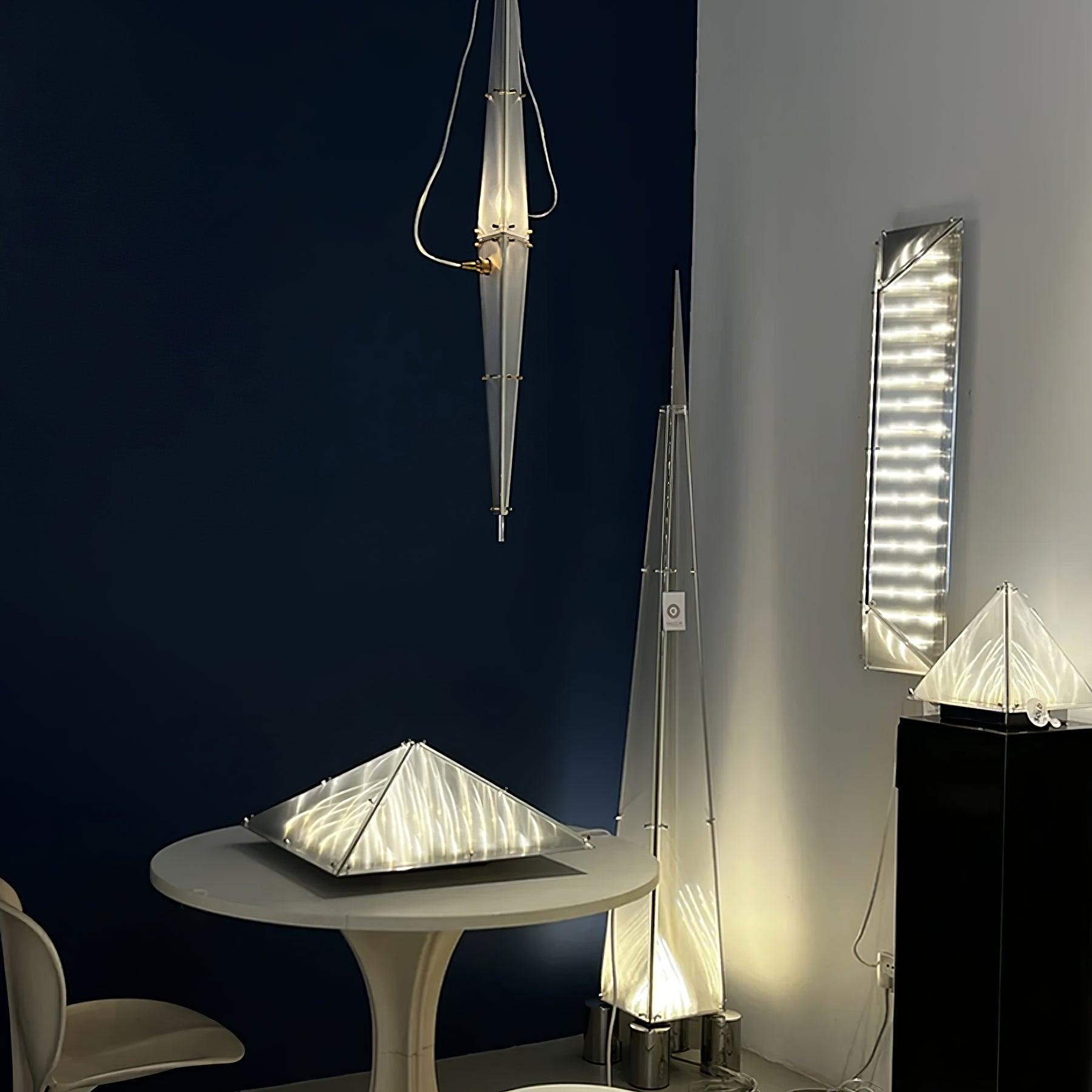 Fragment Patterned Glass LED Wall Sconce Modern Gothic Style Chrome Stainless Steel Light Fixture
