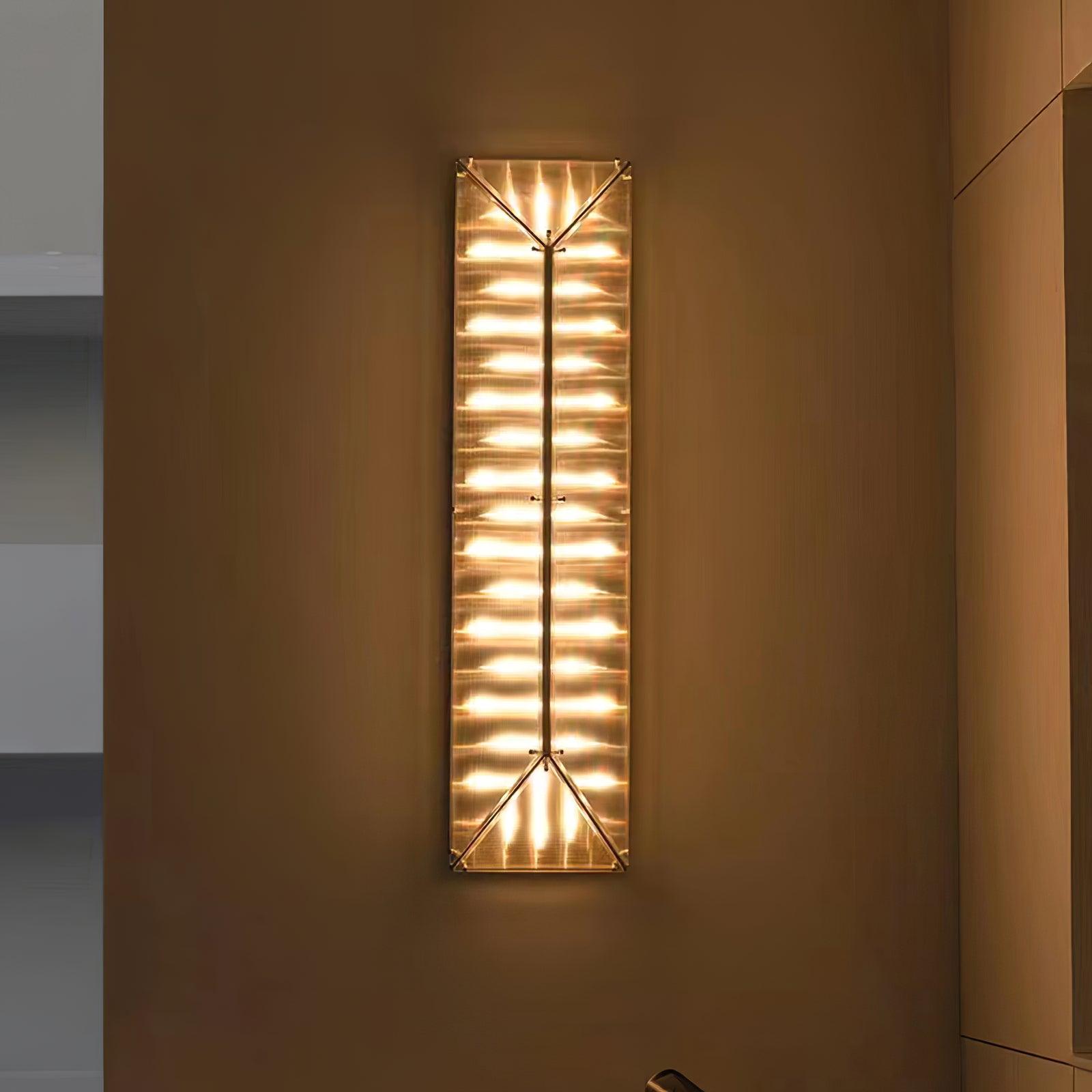 Fragment Patterned Glass LED Wall Sconce Modern Gothic Style Chrome Stainless Steel Light Fixture