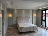 French Classic Brass Wall Sconce with Clear Ribbed Glass and Plug In Cord for Bedroom