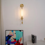 French Classic Brass Wall Sconce with Clear Ribbed Glass and Plug In Cord for Bedroom