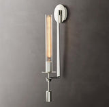 French Classic Brass Wall Sconce with Clear Ribbed Glass and Plug In Cord for Bedroom