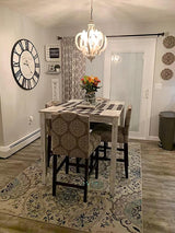 French Country Antique White Wood and Metal Lantern Chandelier 6 Light Pendant